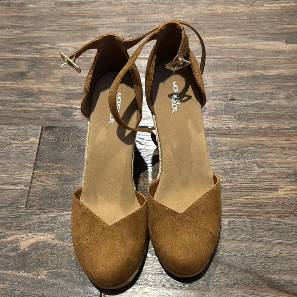 Morgan Taylor Brown Espadrille Ankle Strap Shoes